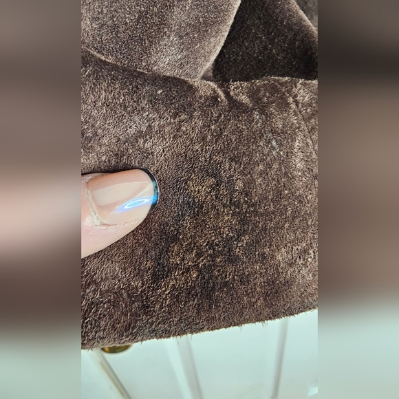 Women's I.E 100% SUEDE LEATHER  Blazer Size M Brown - Picture 10 of 11